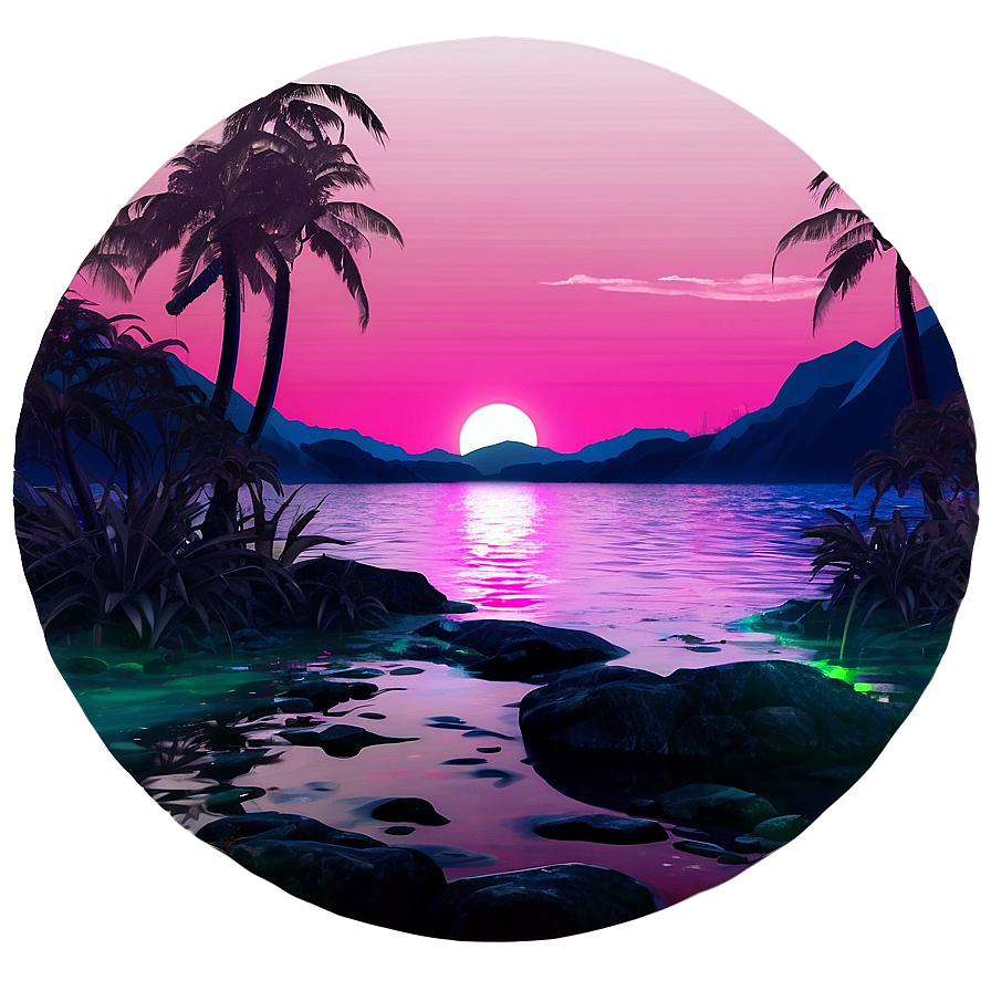 Dreamlike Vaporwave Scene Png 50