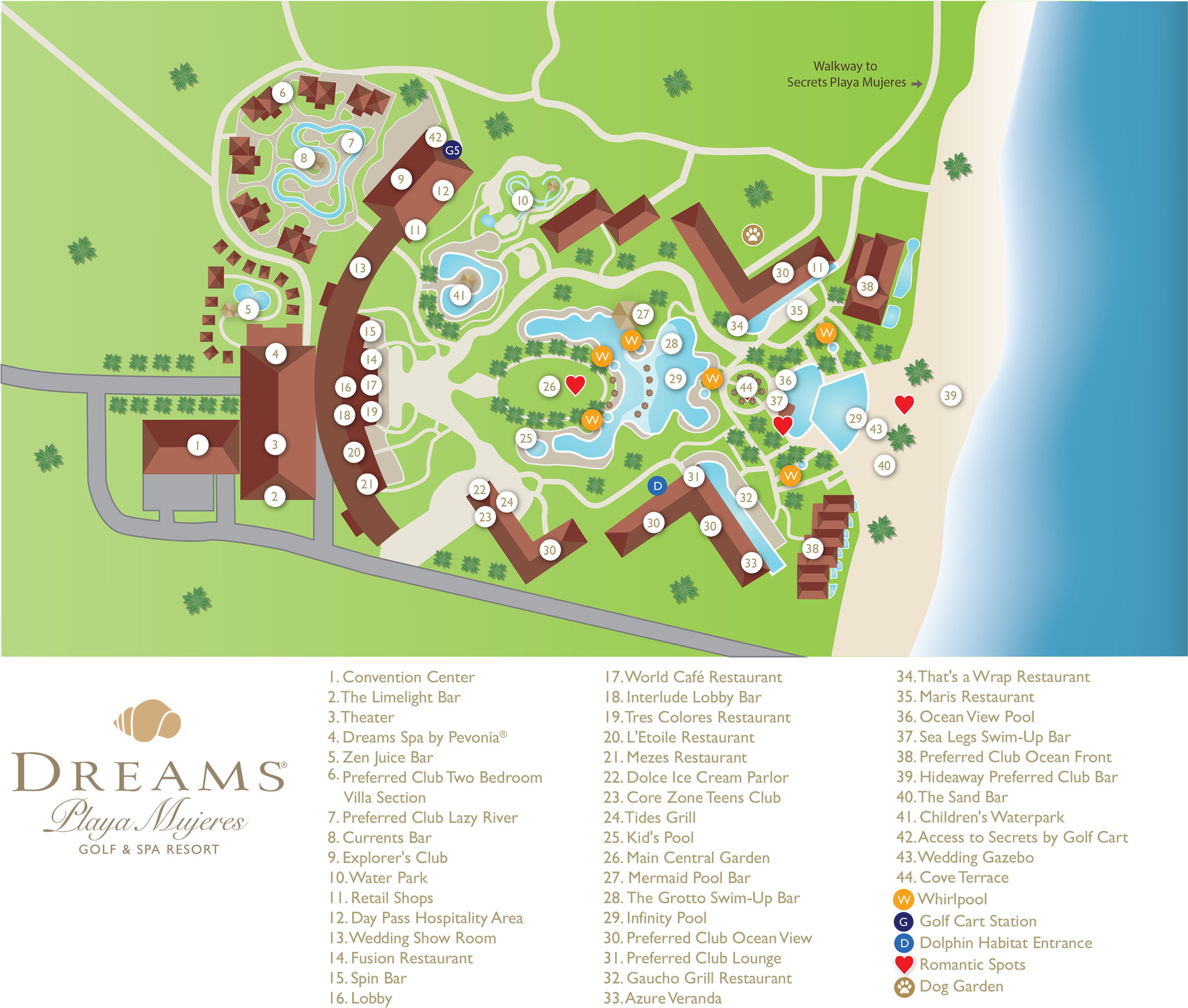 Dreams Playa Mujeres Resort Map