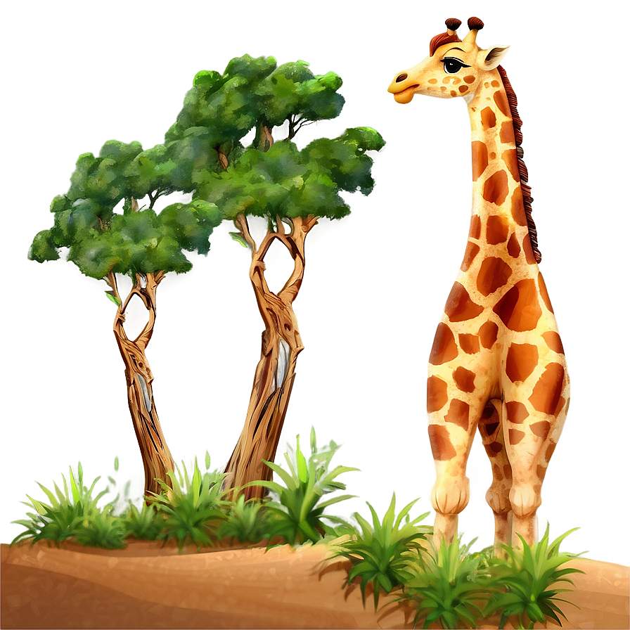 Dreamy Giraffe Landscape Png 74