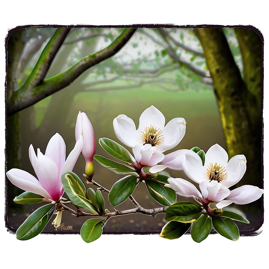 Dreamy Magnolia Landscape Png Mcf