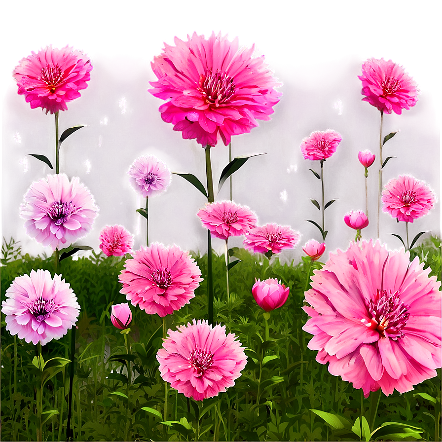 Dreamy Pink Flower Field Png 05242024