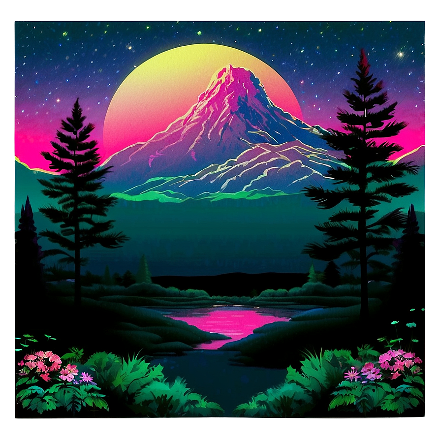 Dreamy Vaporwave Landscape Png 06112024