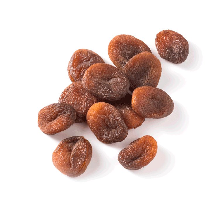 Dried Apricotson White Background