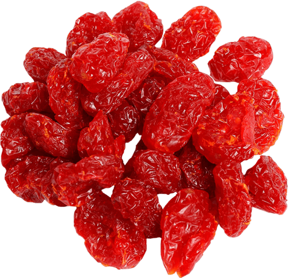 Dried Red Cherries Isolated Background