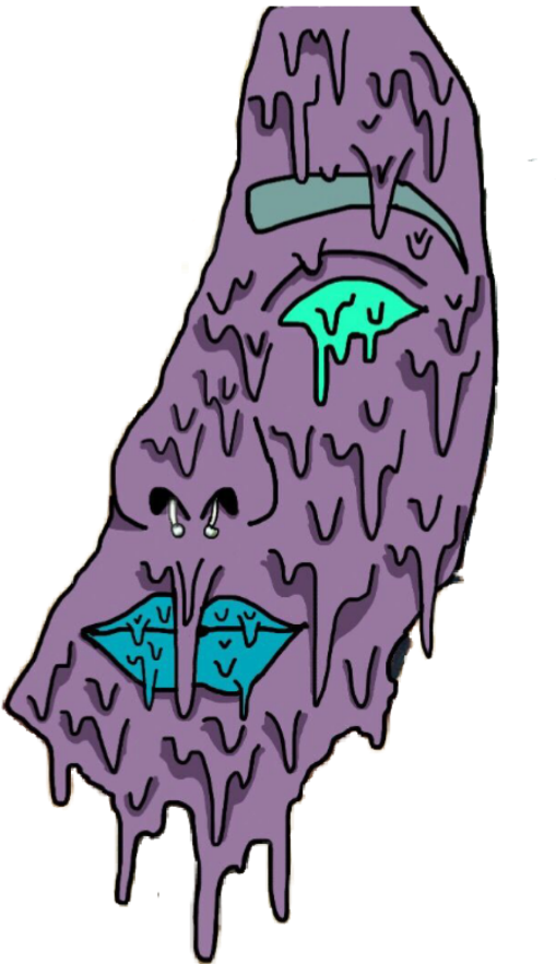 Dripping Purple Monster Sticker