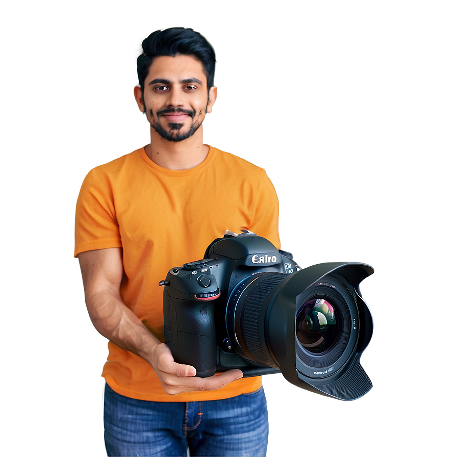 Dslr Camera In Hand Png 9