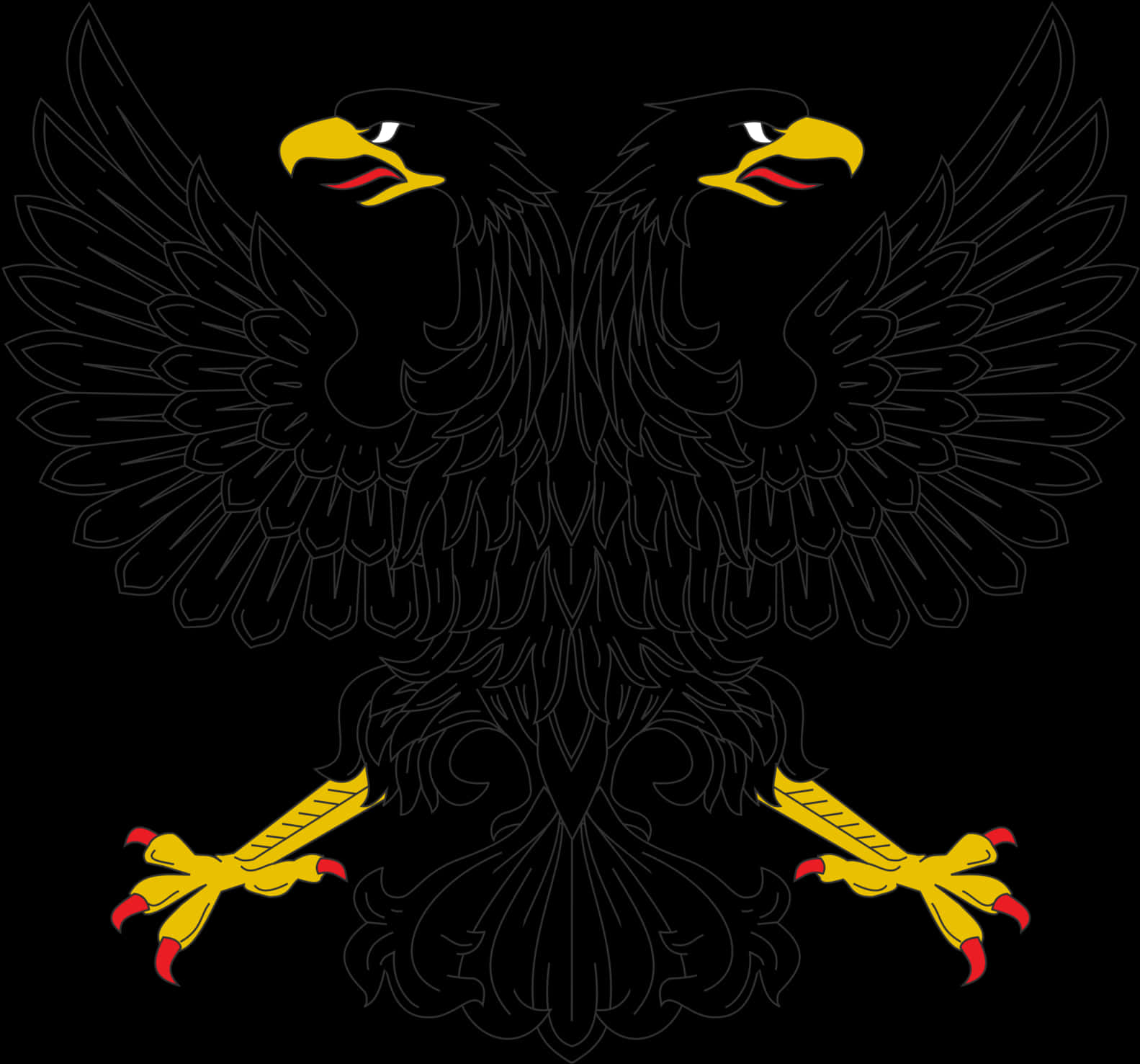 Dual Eagle Emblem Black Background