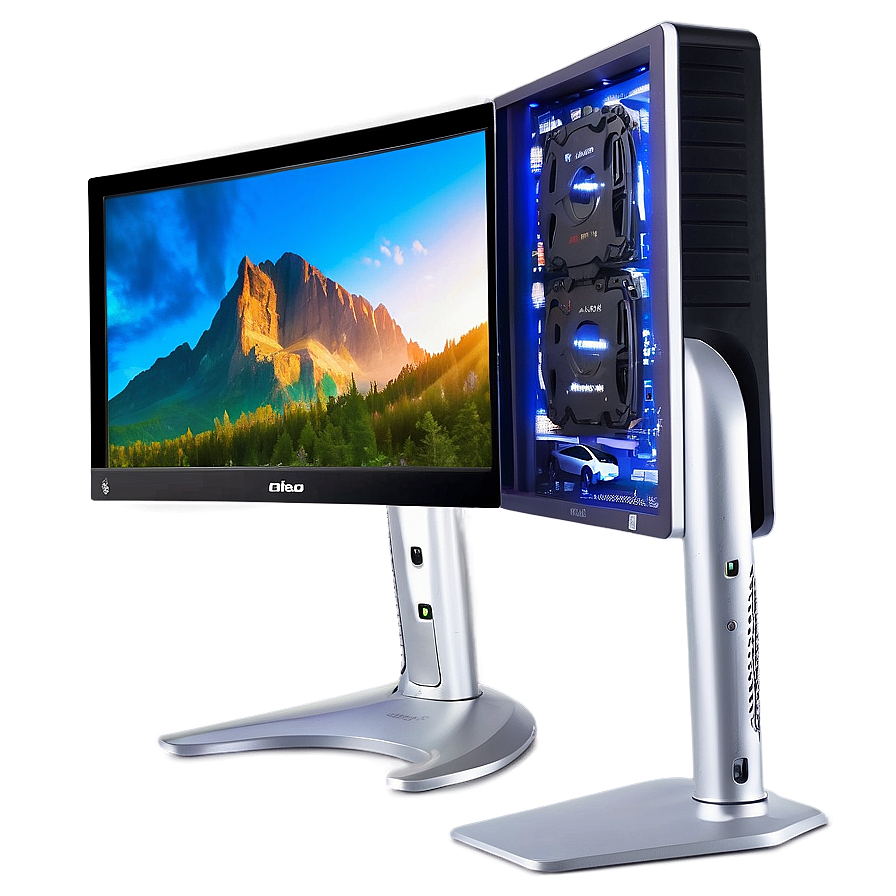 Dual Monitor Pc Setup Png 05062024