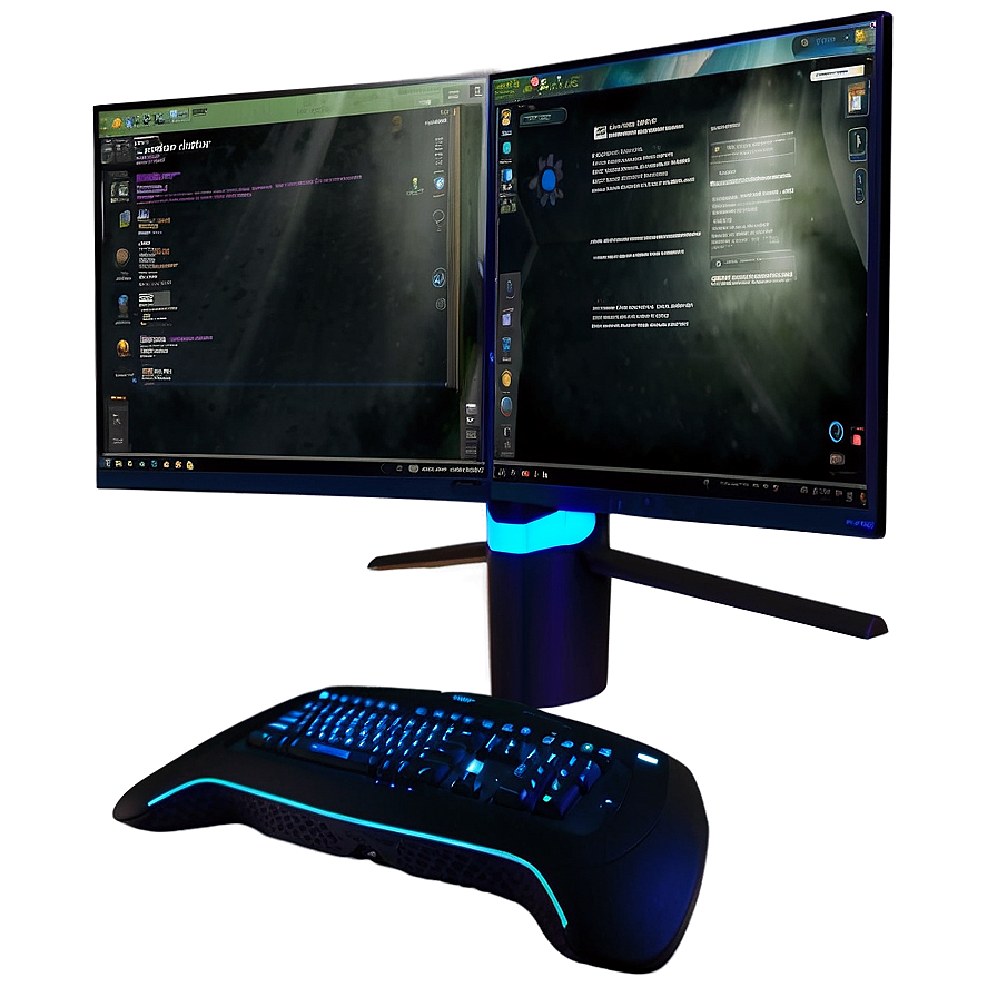 Dual Monitor Pc Setup Png Klc69