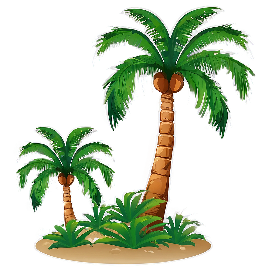 Dual Palm Tree Silhouette Png 06262024