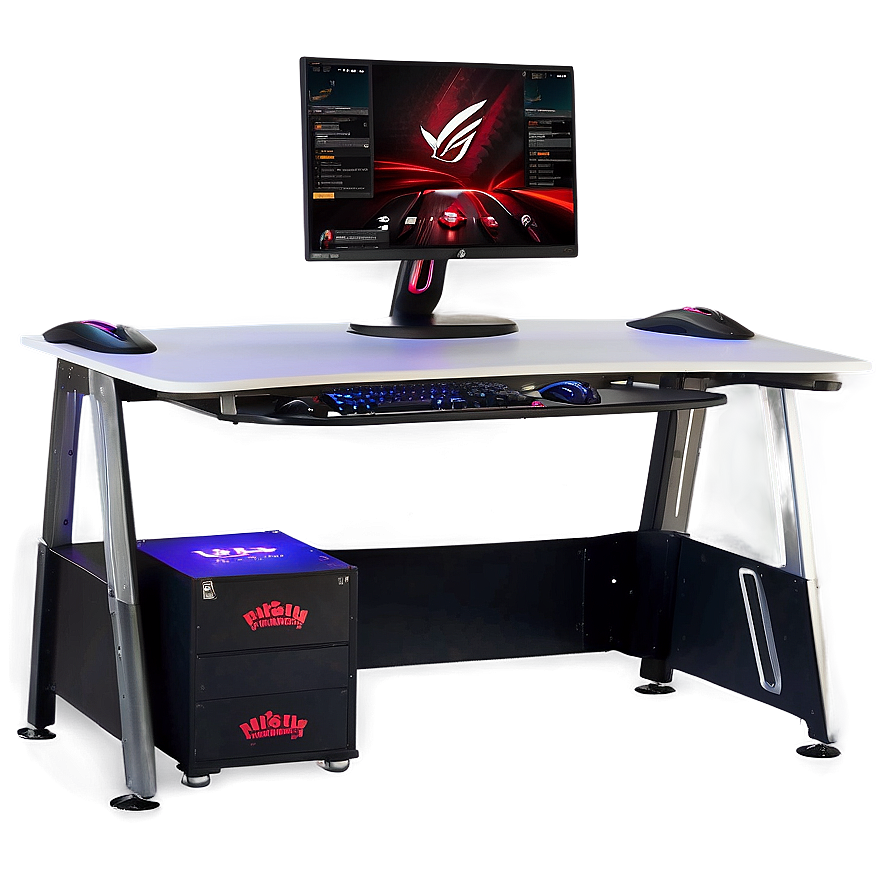 Dual-tier Gaming Desk Png 06212024