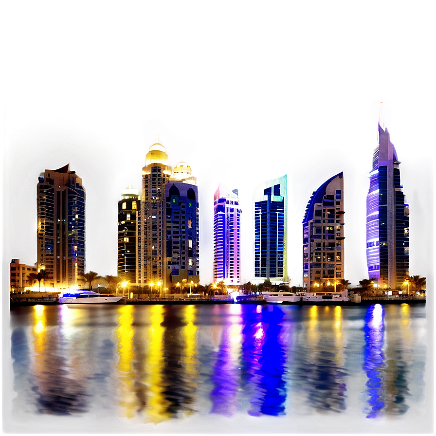 Dubai Marina Night View Png Tyd92