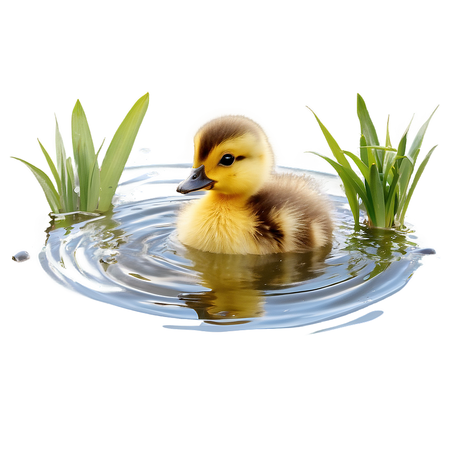 Duckling In Pond Png 4