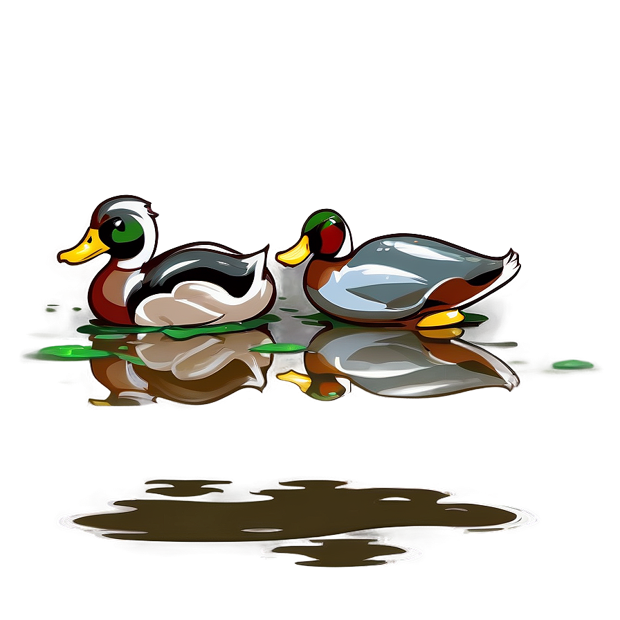 Ducks In Pond Png Abb