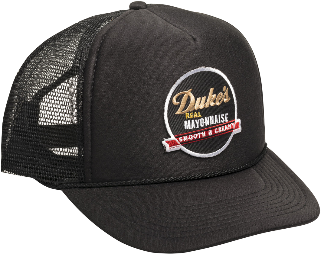 Dukes Mayonnaise Logo Black Trucker Hat