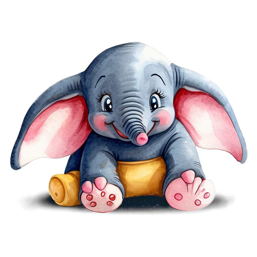 Dumbo Watercolor Illustration Png 06112024