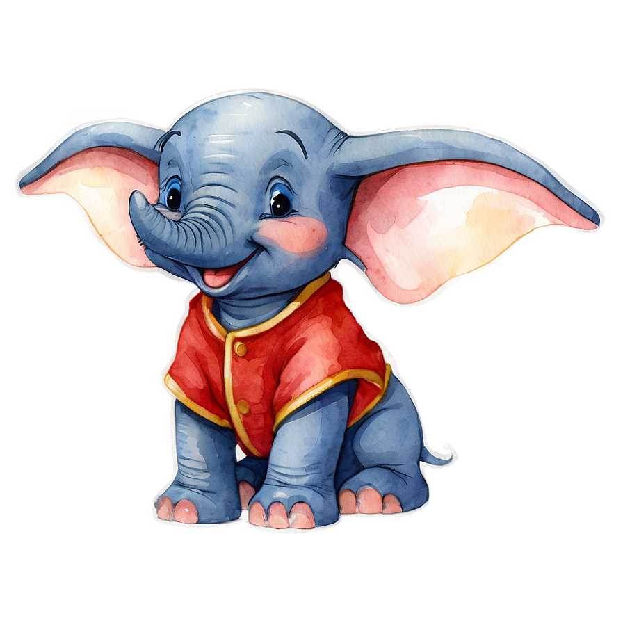 Dumbo Watercolor Illustration Png 95