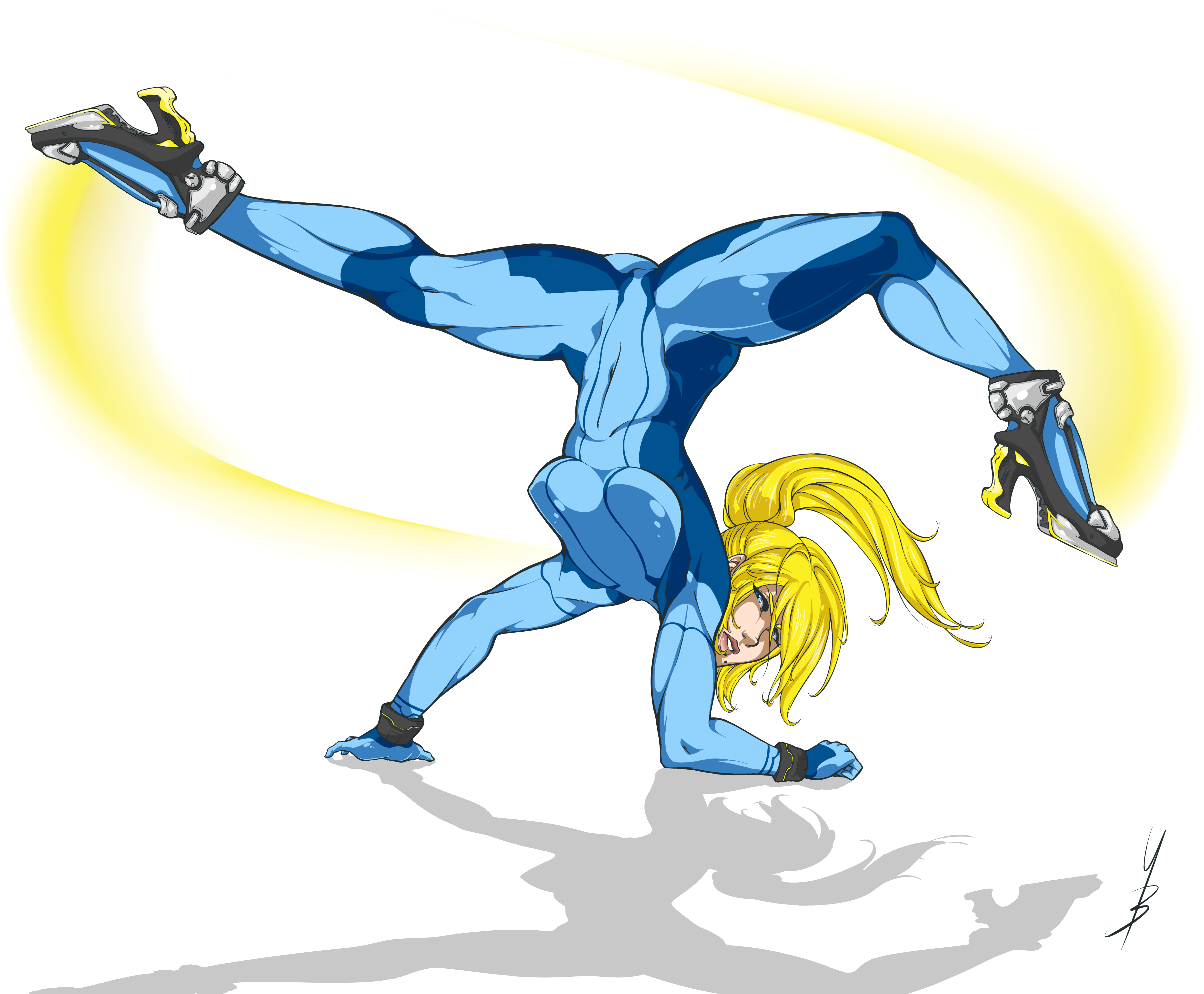 Dynamic Blonde Heroine Kick