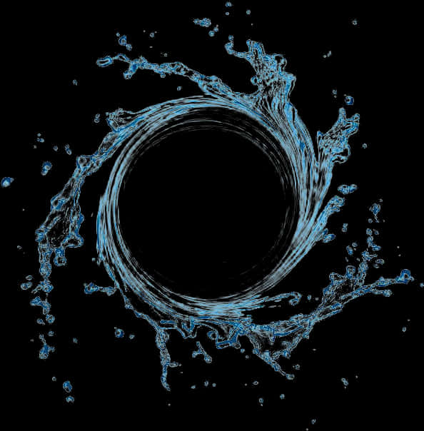 Dynamic Blue Water Splashon Black Background