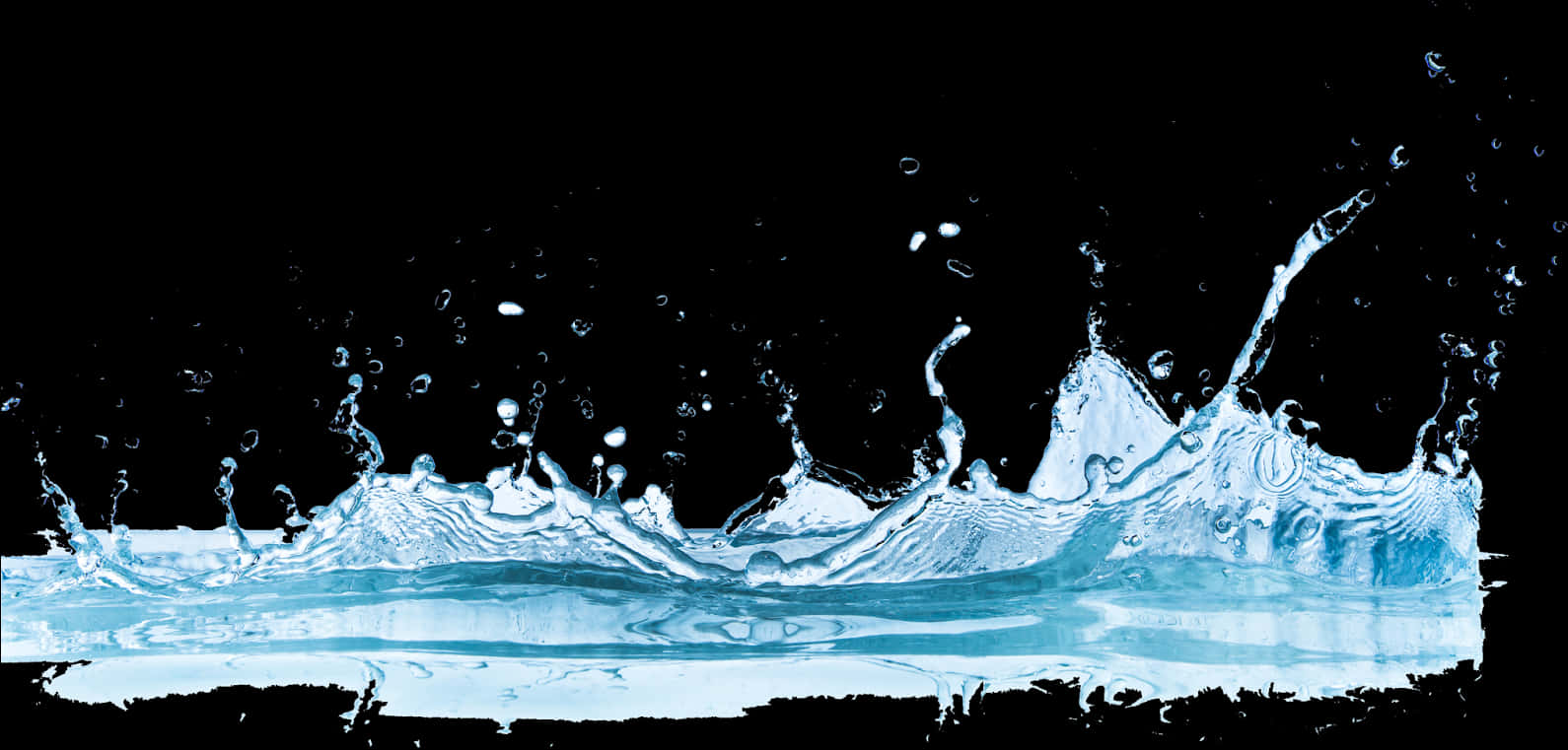 Dynamic Water Splash Black Background