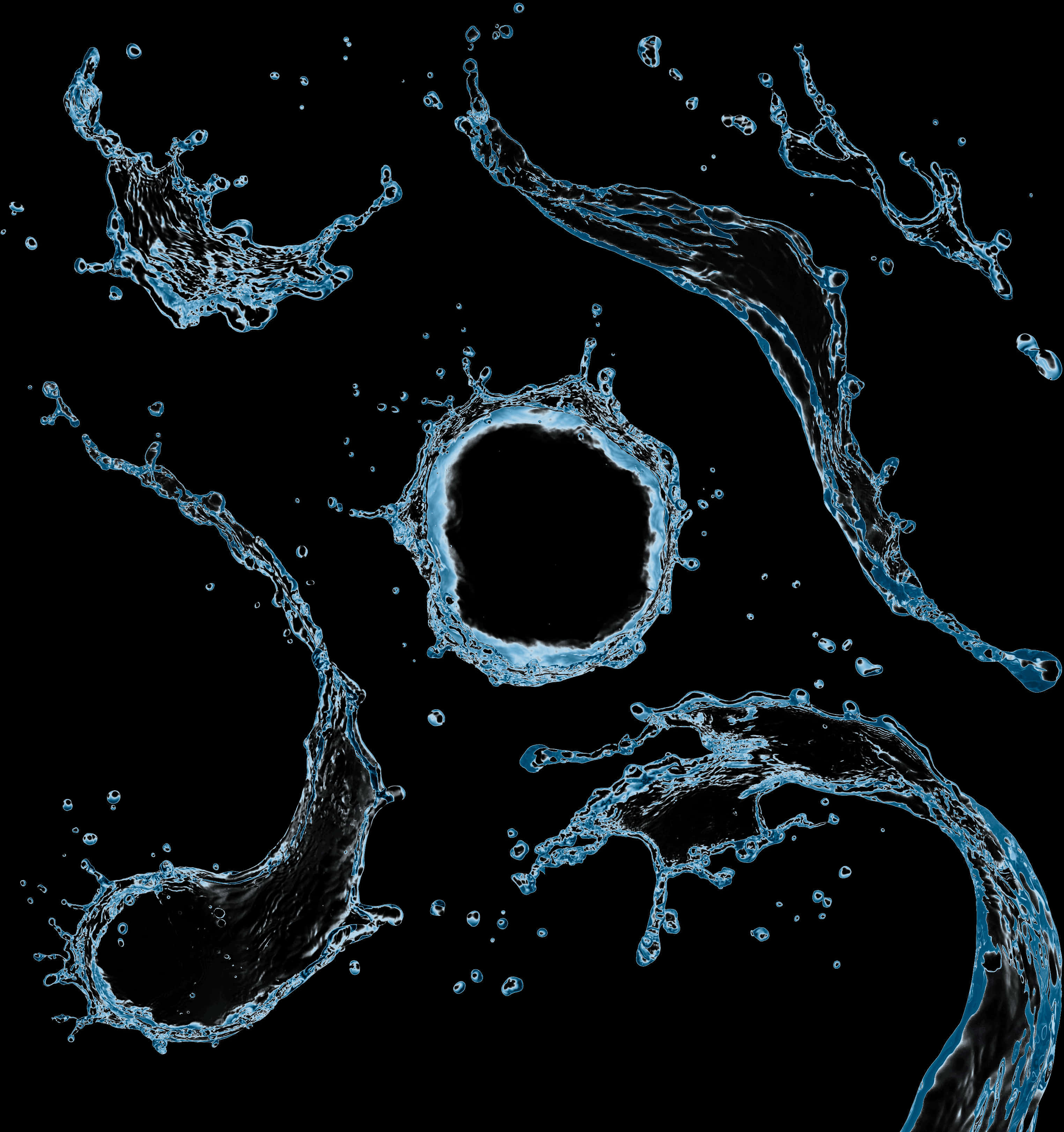 Dynamic Water Splash Dark Background