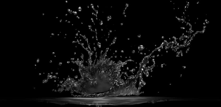 Dynamic Water Splashin Blackand White