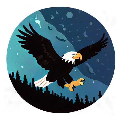 Eagle And Full Moon Night Scene Png D