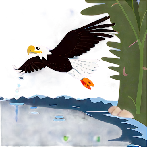 Eagle Catching Fish Illustration Png A