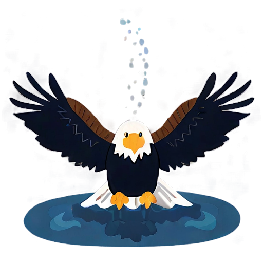 Eagle Catching Fish Illustration Png C