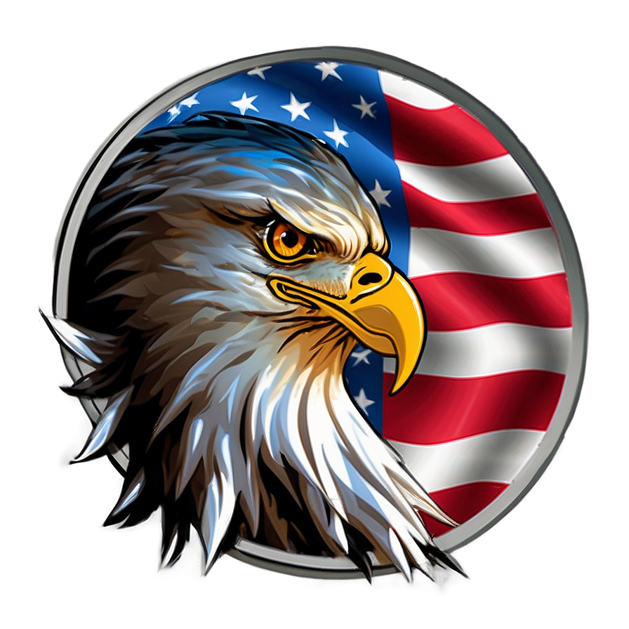 Eagle Head With Flag Background Png 94