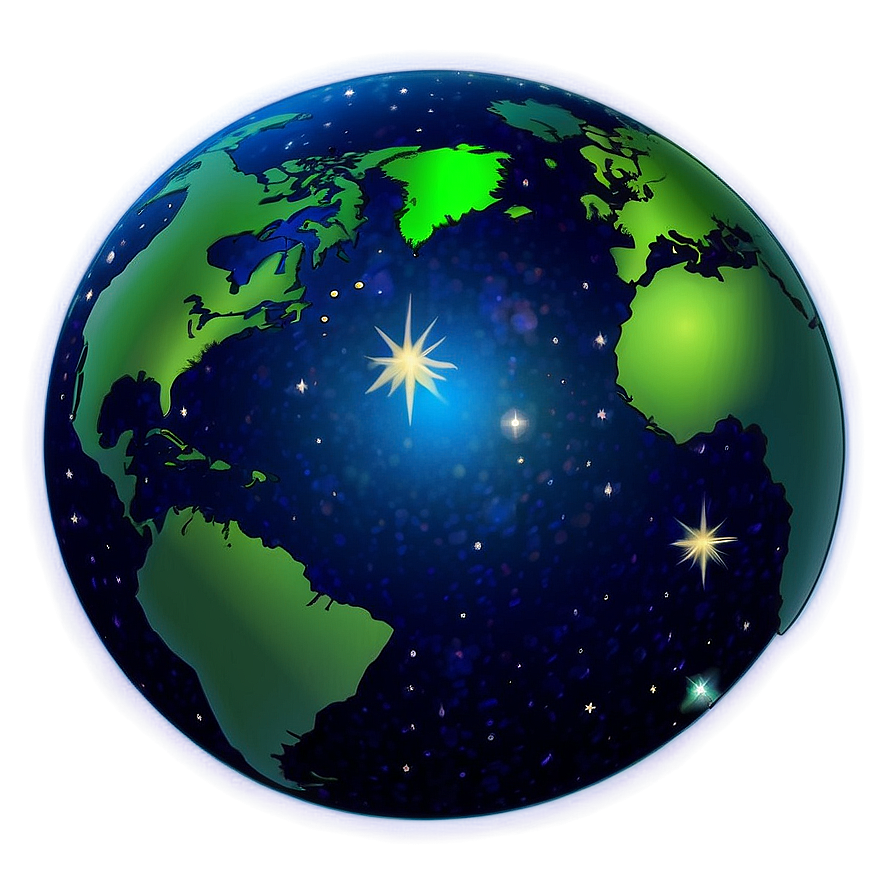 Earth With Stars Cartoon Png 66