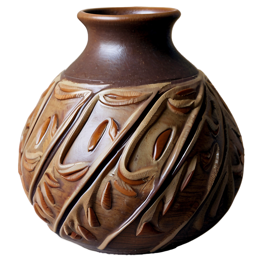 Earthy Brown Pottery Vase Png 96