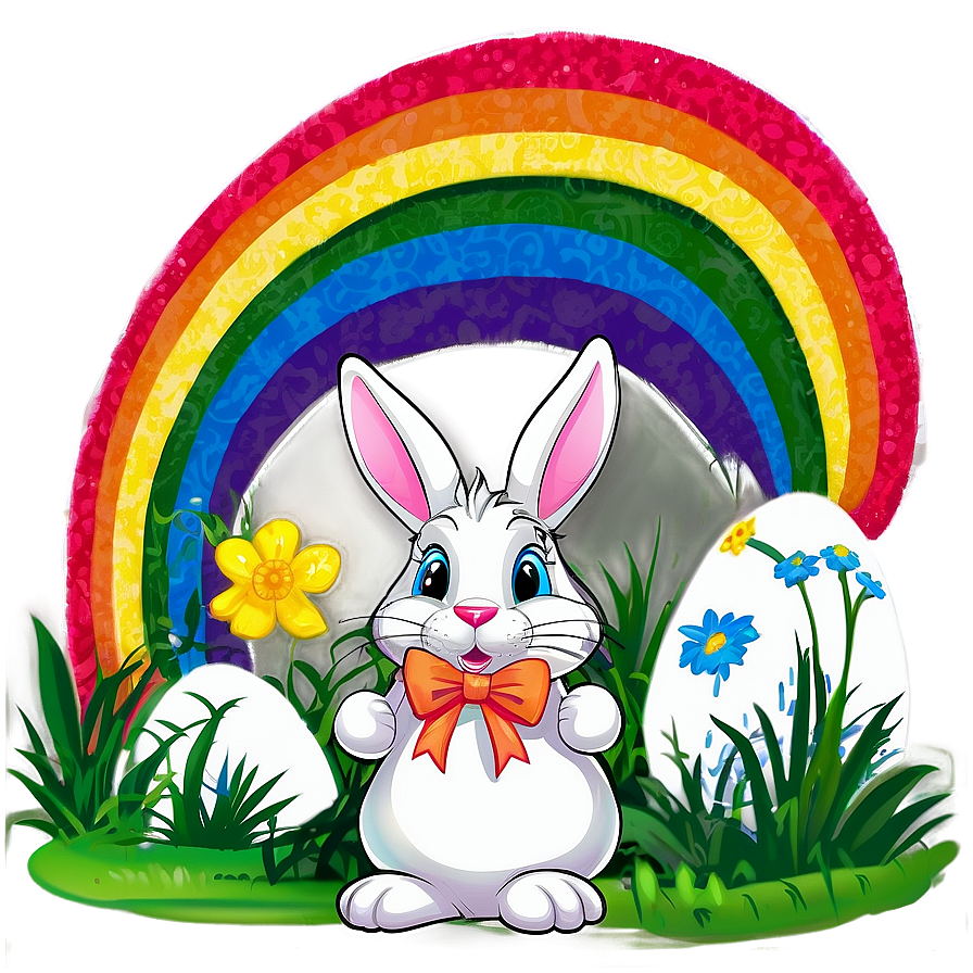 Easter Bunny And Rainbow Png 81