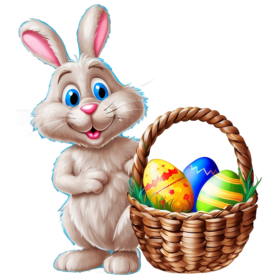 Easter Bunny Basket Clipart Png 06262024