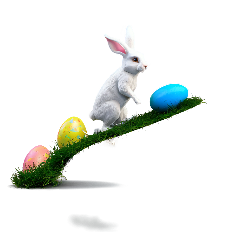 Easter Bunny Hopping Png 16