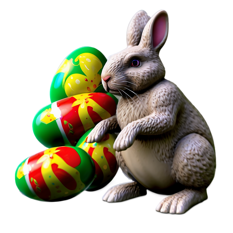 Easter Bunny With Eggs Png Dox