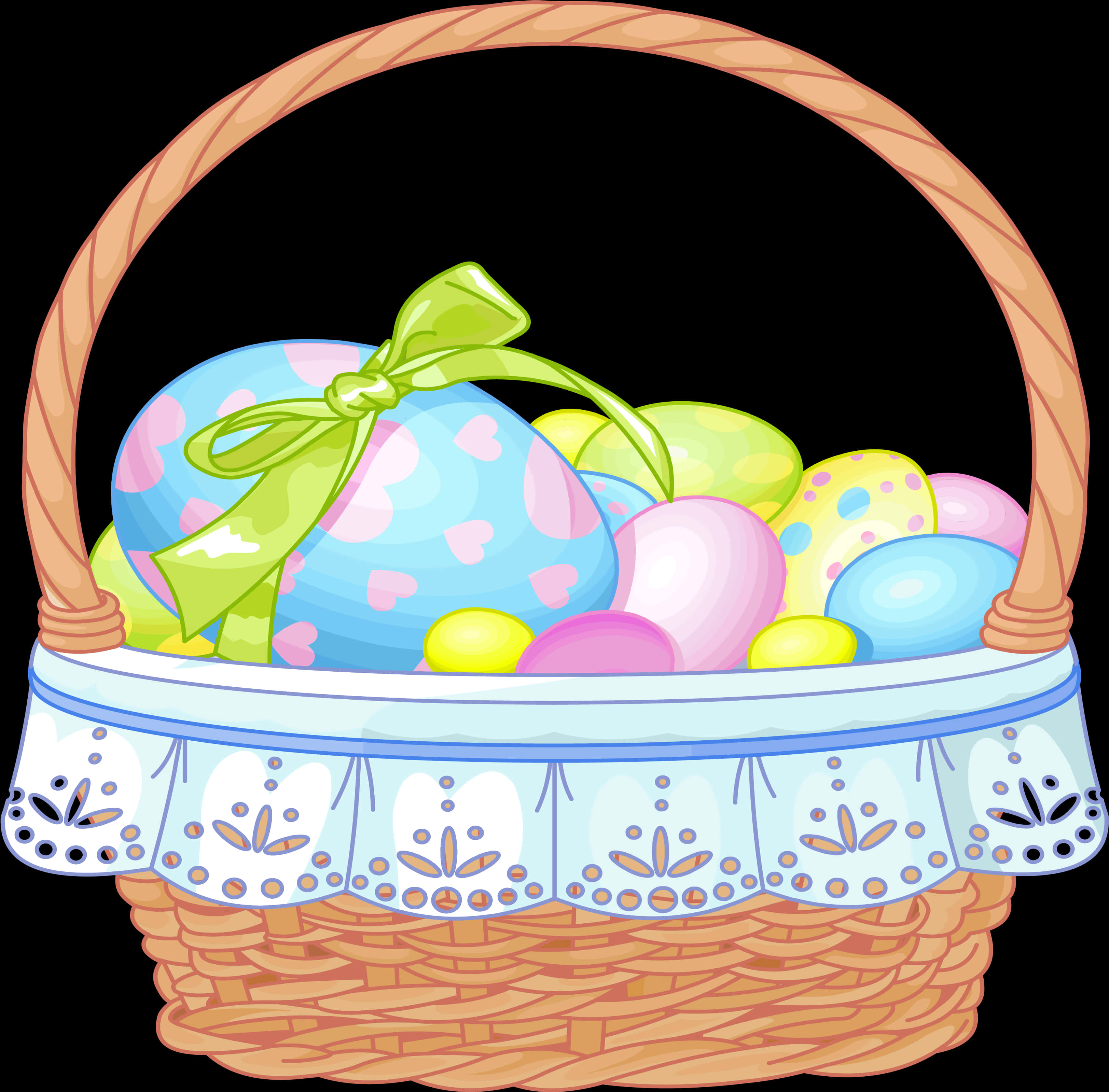 Easter Egg Basket Illustration