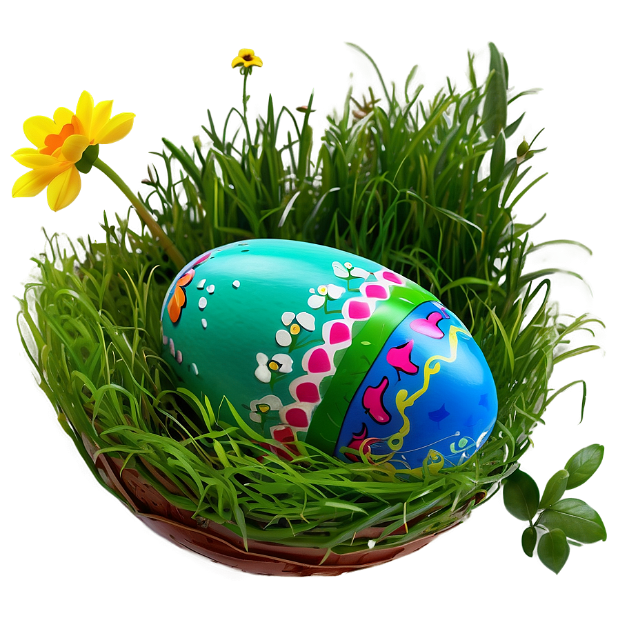 Easter Egg In Grass Png Nej