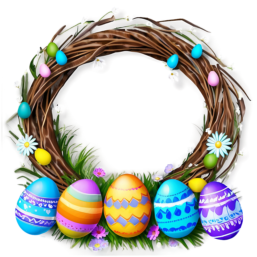 Easter Egg Wreath Png 05242024