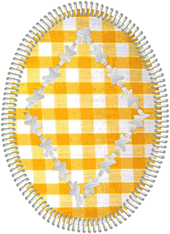 Easter Egg Yellow Gingham Pattern