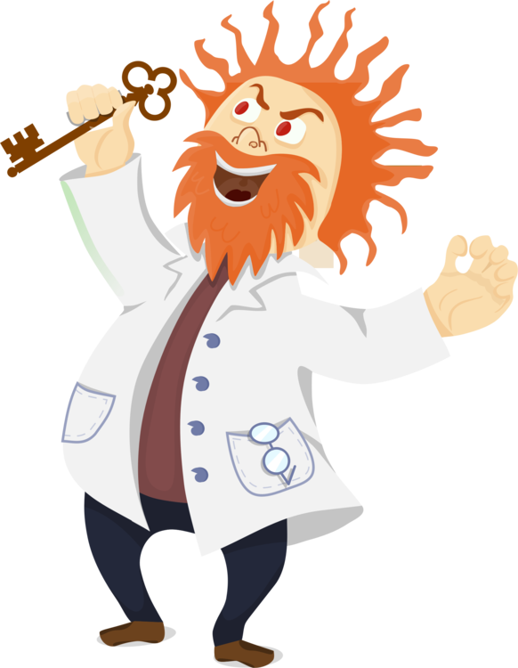 Eccentric Animated Scientist Illustration