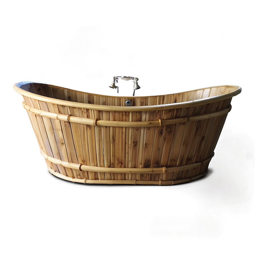 Eco-friendly Bamboo Bath Tub Png 06282024