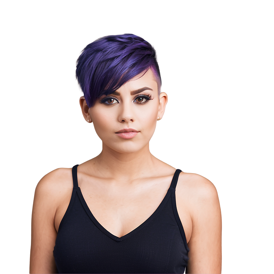 Edgy Purple Hair With Undercut Png 33