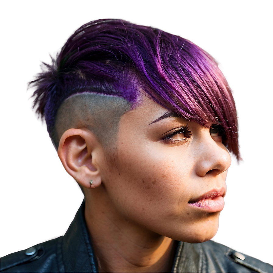 Edgy Purple Hair With Undercut Png 69