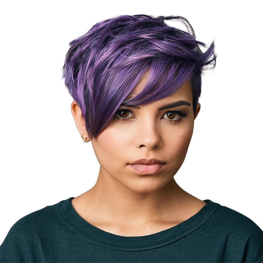 Edgy Purple Hair With Undercut Png 98