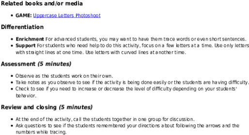 Educational Activity Curved Line Instructions