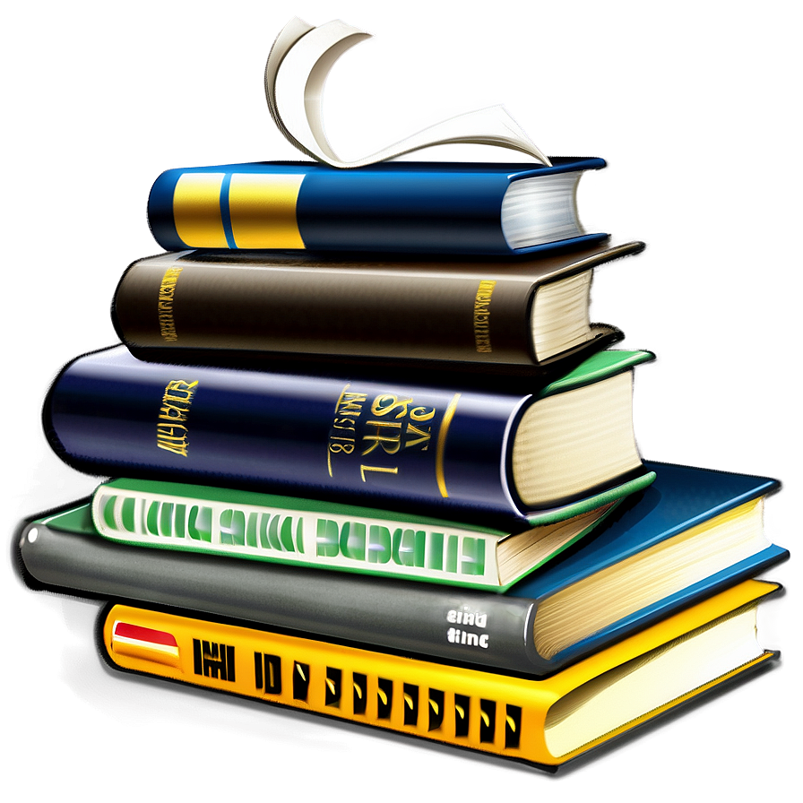 Educational Books Stack Png 29