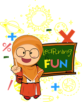 Educational Cartoon Character Learning Fun