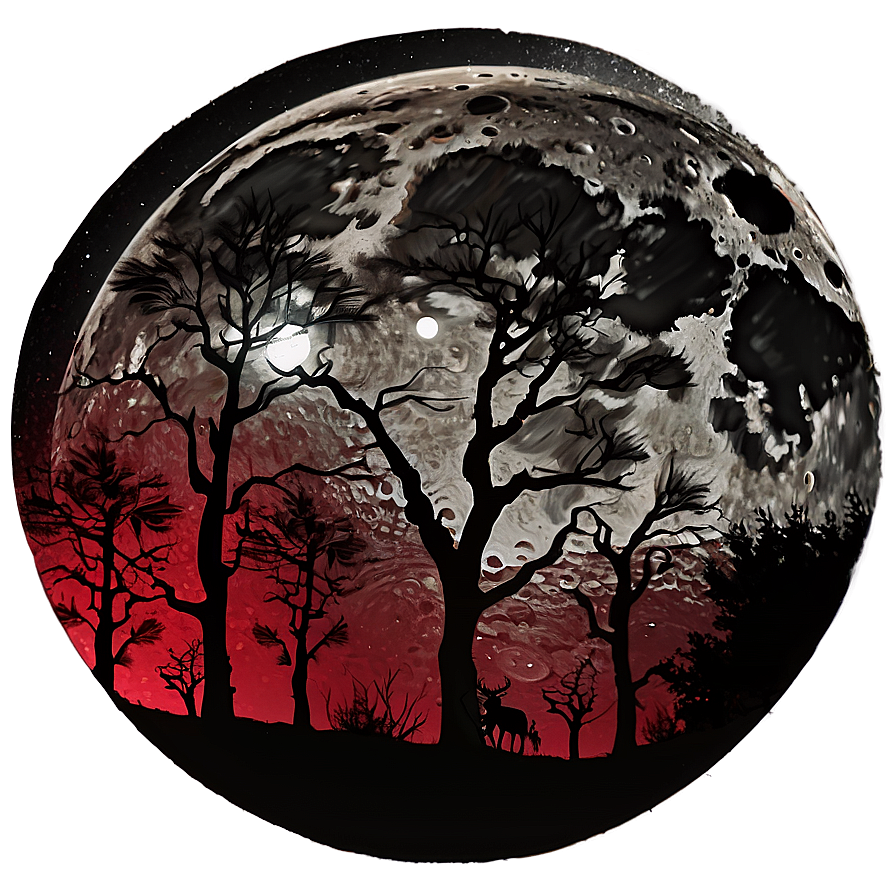 Eerie Blood Moon Landscape Png 20