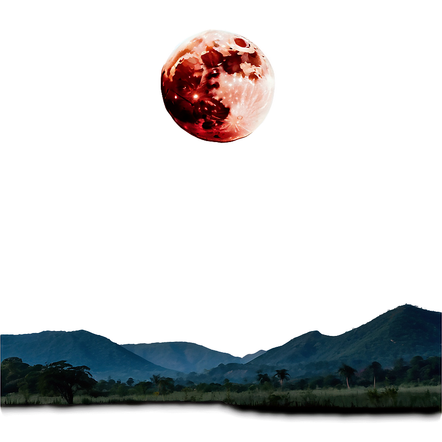 Eerie Blood Moon Landscape Png 87